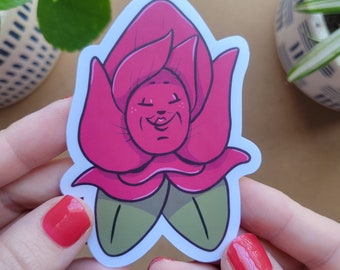 Red Rose Waterproof Sticker | Alice in Wonderland Rose Sticker | Red Rose Laptop Sticker | Rose Hydroflask Sticker | Wonderland Flower