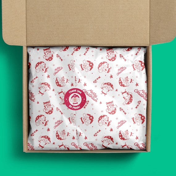 Mushroom Tissue Paper Christmas Tissue Paper Artisan Tissue Paper Mushroom  Gift Wrap Holiday Gift Wrap Holiday Packaging 