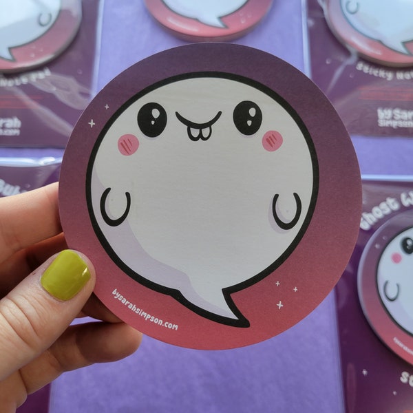 Kawaii Ghost Sticky notepad | Cute ghost sticky notes | ghost halloween gift | ghost memo pad | ghost stationary | spooky cute gift