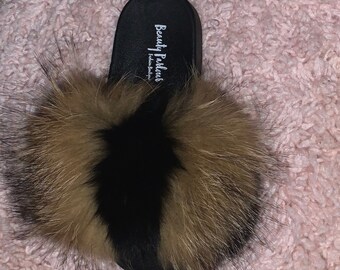 nike fur slides