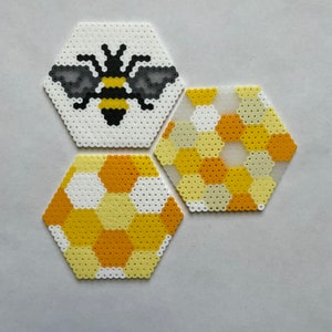 Bee Perler Bead Coasters