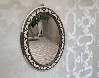 Handmade Resin Wall Mirror: Epoxy, Metal & Natural Wood Art