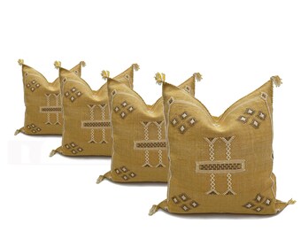 Kussensloop gele cactuszijde: Marokkaans berberdecor (20 x 20 inch)