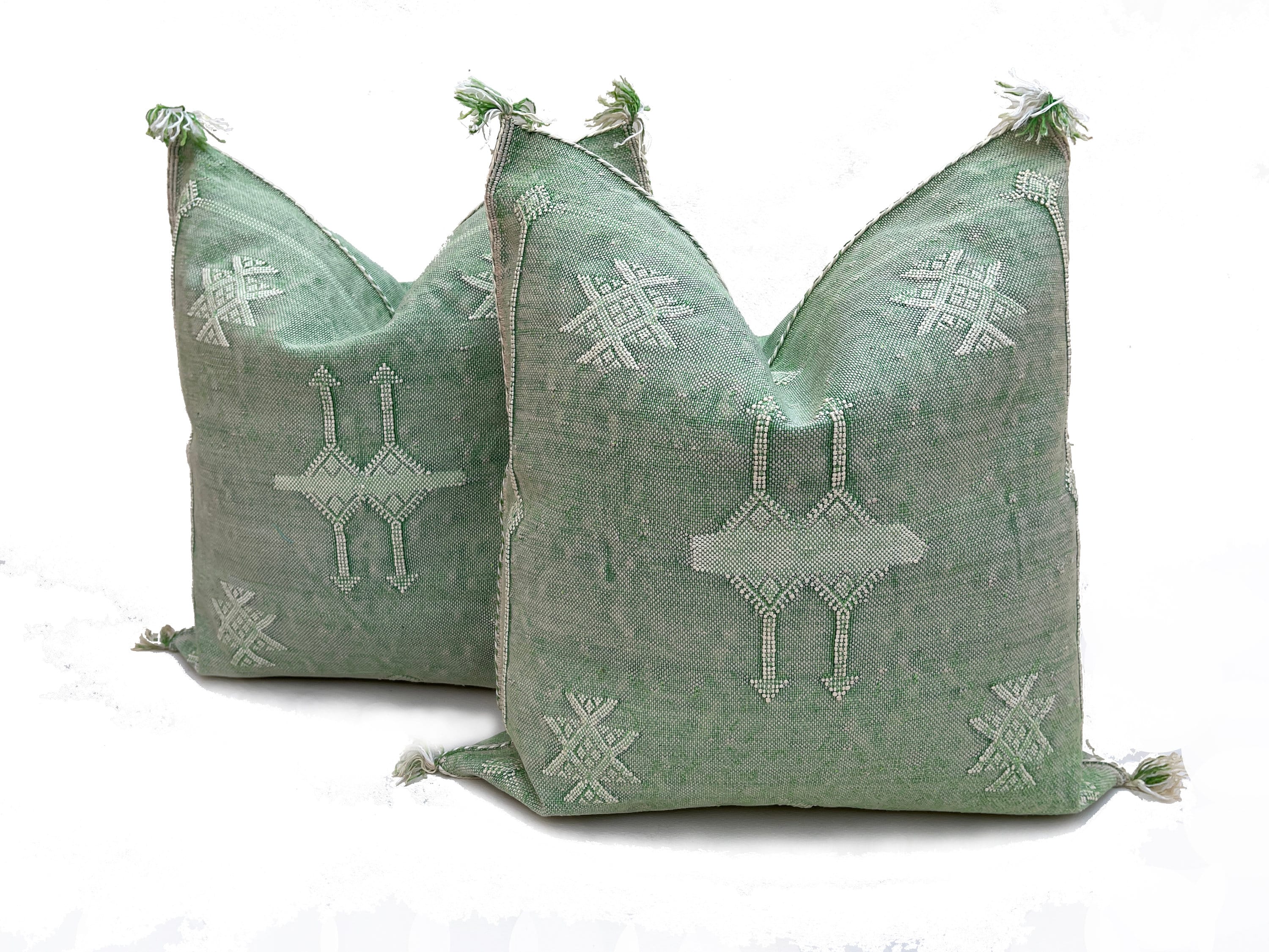 Green silk pillows new arrivals