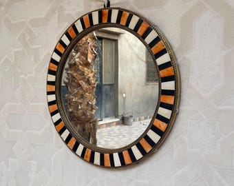 Handmade Resin Wall Mirror: Epoxy, Metal &  Natural Wood Art
