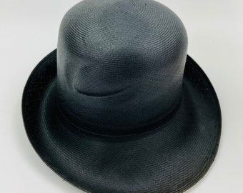 Cappello vintage realizzato in treccia Paraisol da rimodellare Colore nero