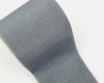 PIÈCE RESTANTE - Ruban gros-grain vintage 75 mm Fabriqué en Allemagne rayonne & coton couleur gris pierre