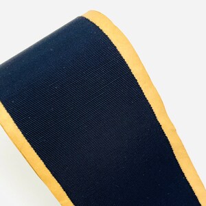 Cinta de grosgrain vintage 75 mm Made in Germany rayón y algodón color azul marino