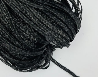 Vintage straw trim black 4 mm