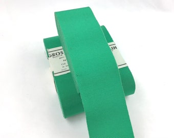 Vintage grosgrain ribbon 48 mm width rayon & cotton green