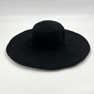 Vintage hair felt capeline - 12 cm edge width - color black