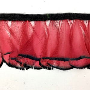 Feather trim gold pheasant red - Made in Italy - hatter scrapbooking jewelry making decorative feather