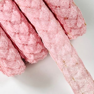 Vintage straw braid, pink color, 25 mm
