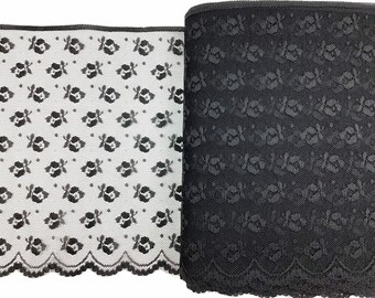 Vintage lace border color black 22 cm wide