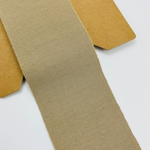 PEZZO RIMANENTE - Nastro gros grain vintage 66 mm Prodotto in Francia Rayon e cotone color sabbia