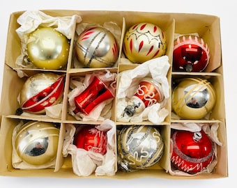 14 Ornements De Sapin De Noël Allemands En Verre Lauscha - Années 1910-1930, Vintage