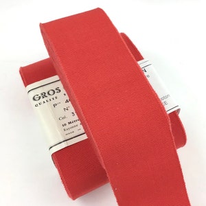 Vintage grosgrain ribbon 48 mm wide rayon & cotton red