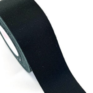 Nastro grosgrain vintage REMANT, larghezza 52 mm, in rayon e cotone, colore nero