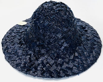 Souches de paille vintage - chapeau vierge couleur marine