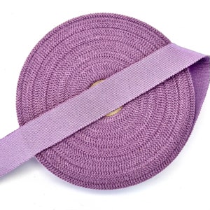 Ruban gros grain vintage largeur 25 mm rayonne & coton couleur lilas