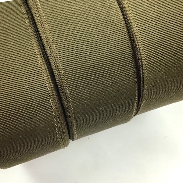 Viscose grosgrain ribbon 44 mm width colour moss green