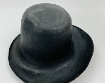 Cappello vintage realizzato in treccia Sisol da rimodellare Colore nero