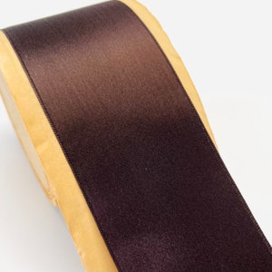 RESTSTÜCK - Vintage Satinband  doppelseitig 54 mm Farbe mokkabraun