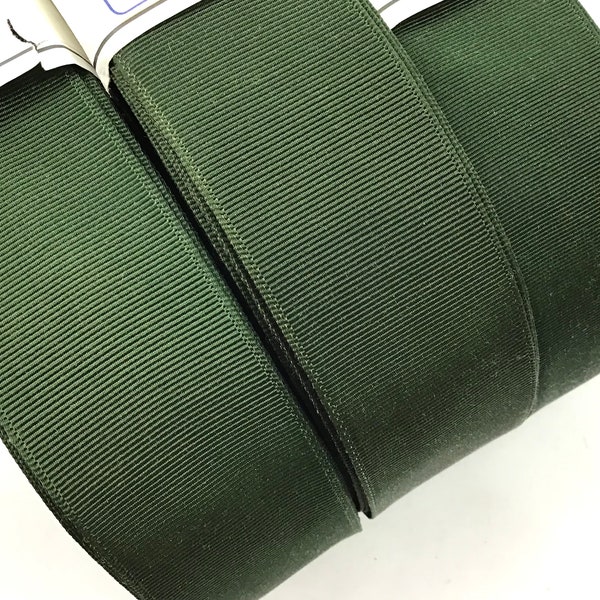 Vintage Ripsband aus Viskose 38mm Breite Farbe Tannengrün