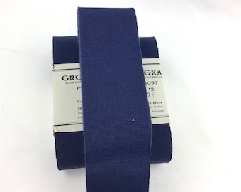 Vintage grosgrain ribbon 48 mm width rayon & cotton color navy blue