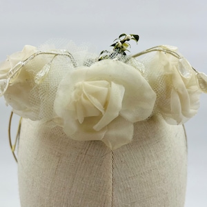 Vintage silk flower arrangement - communion jewelry, bridal jewelry