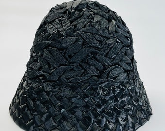 Ceppi di paglia vintage - cappello bianco colore nero