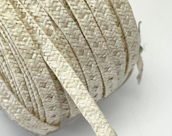 Vintage straw braid, cream, 5 mm