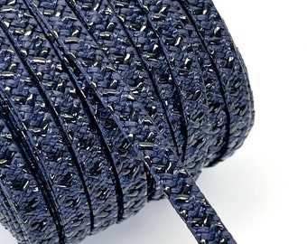 Vintage blue straw braid 5 mm