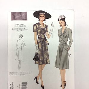 Vogue sewing pattern V28765 size 12-14-16 for a dress, sewing instructions from 1943