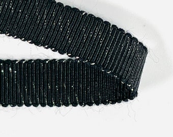 Metallic Ripsband Schwarz 10 mm Made in Japan