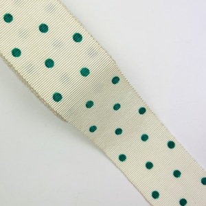RESTEREND STUK - Vintage grosgrain lint met stippen, 40 mm breed