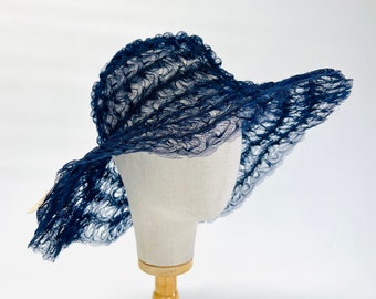 Souches de paille vintage - chapeau vierge couleur marine