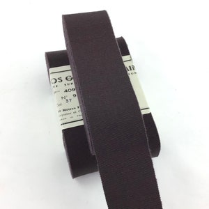 Vintage Grosgrain Ribbon 38 mm Width Rayon & Cotton Color Mocha Brown