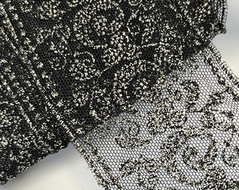 Lace trim tulle lace from Mokuba color black-gold 5 cm width
