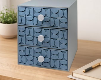 3-Drawer Modular Organizer – 3D Printed Desk Storage Unit, Modern Vanity, Craft, Office