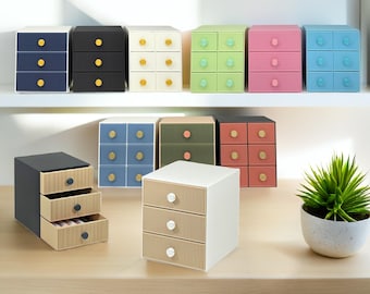 3/6 Drawer Durable Slat Style Storage Organizer Solution, Compact, Space-saving & Clutter-free Home Office Desk Supplies, Multiple Colors