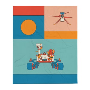 Mars 2020 - Perseverance & Ingenuity Throw Blanket