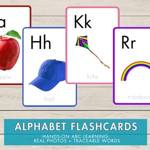 Alphabet Flashcards, ABC Tracing Flashcards, Montessori ABC Cards, ABC Flashcards, Montessori Flashcards, Letters Tracing Flash Cards,