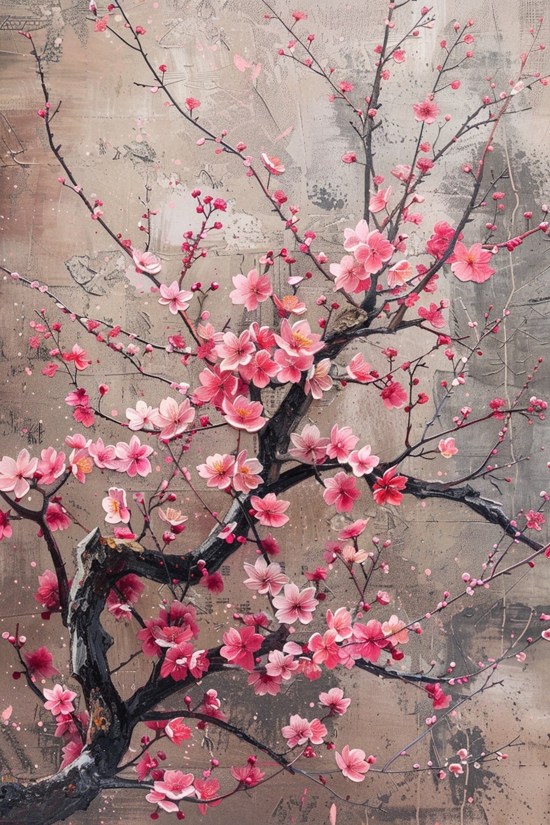 Pink Blossom Tree Flower Floral Canvas Picture Print Framed Wall Art ...