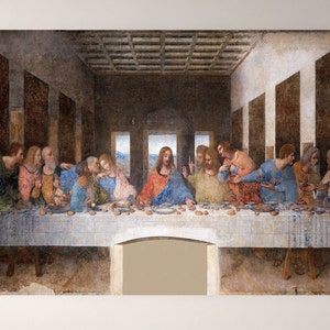 Leonardo Da Vinci the Last Supper Canvas Picture Print Framed Wall Art ...