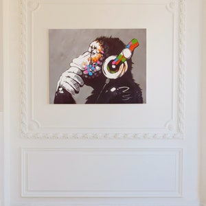 Banksy DJ Gorilla Monkey Wall Art Print On Paper Framed Picture - Foto 4