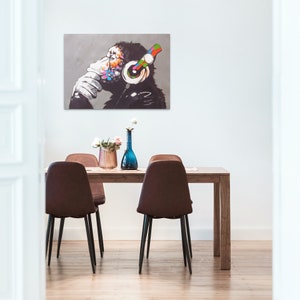 Banksy DJ Gorilla Monkey Wall Art Print On Paper Framed Picture - Foto 7
