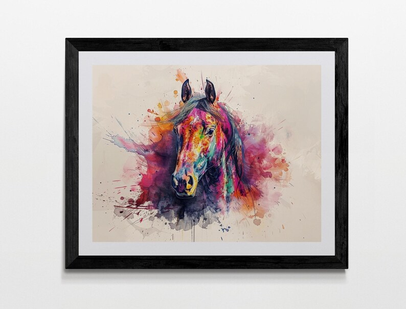 horse-animal-framed-canvas-picture-print-wall-art-art-decor-etsy-uk