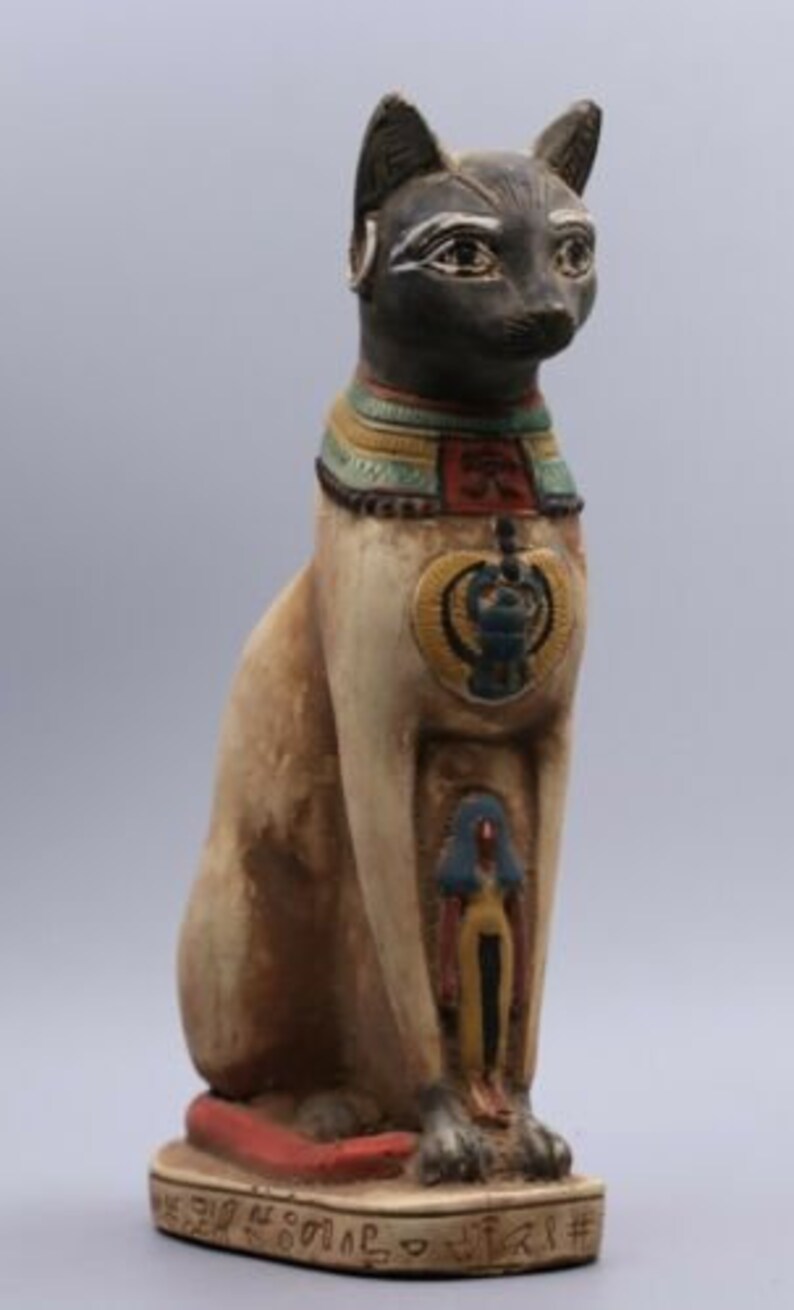 Unique statue of Ancient Egyptian art goddess cat Bastet stone Etsy