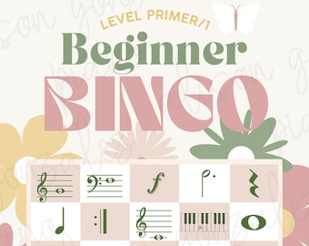 Muziekbingo voor beginners: niveau 1, toetsenbord en notenbalk (digitale download)